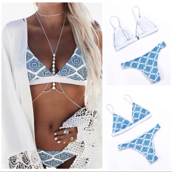 Other - LAST 2‼️💋BLUE💋Padded print- Bikini